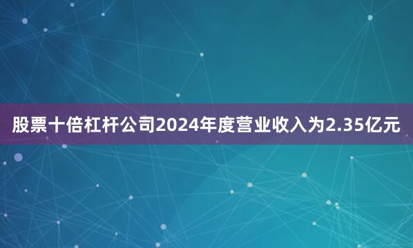 股票十倍杠杆公司2024年度营业收入为2.35亿元